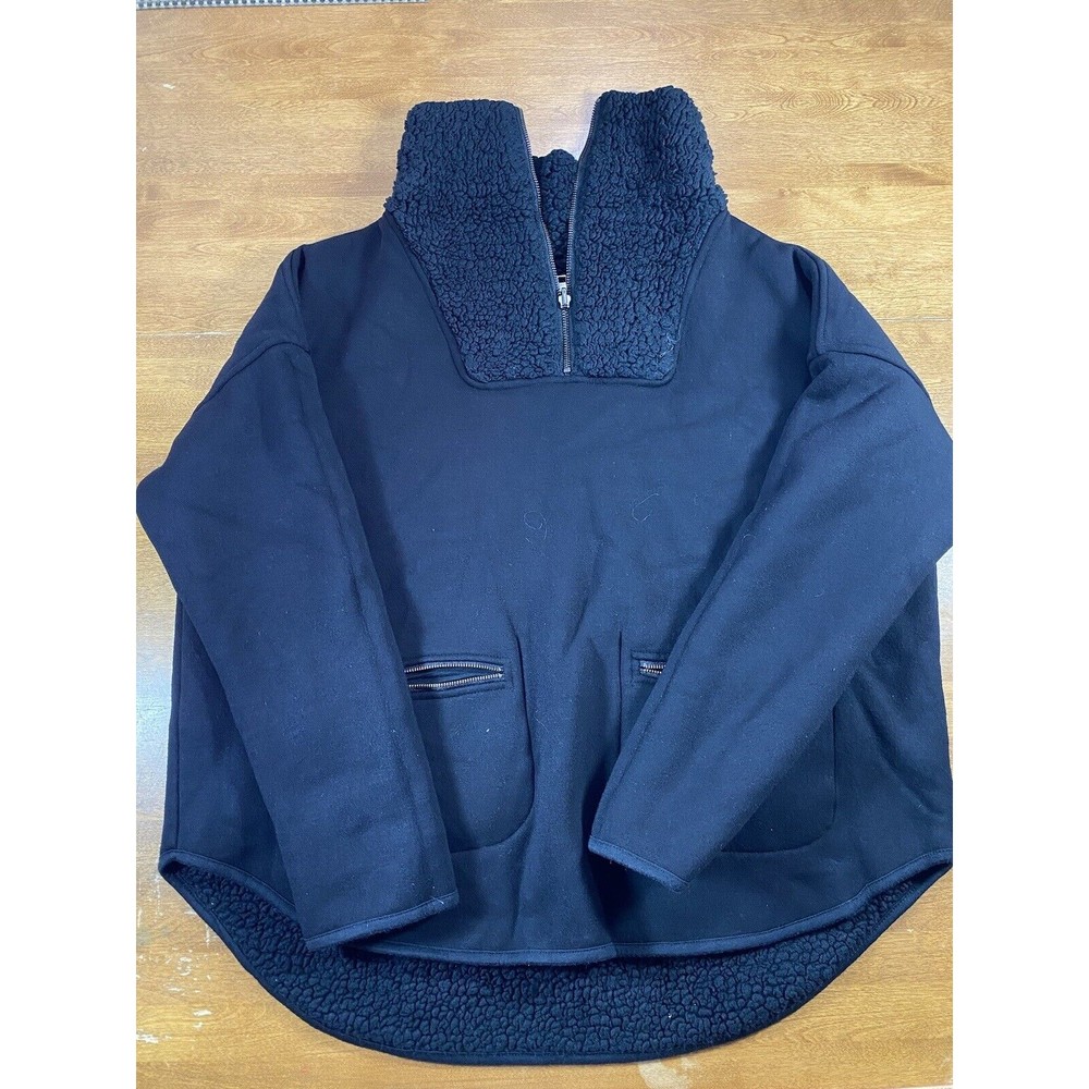 Athleta Nirvana Reversible Sherpa Pullover Jacket 3/4 Zipped Women’s L 24pit2pit